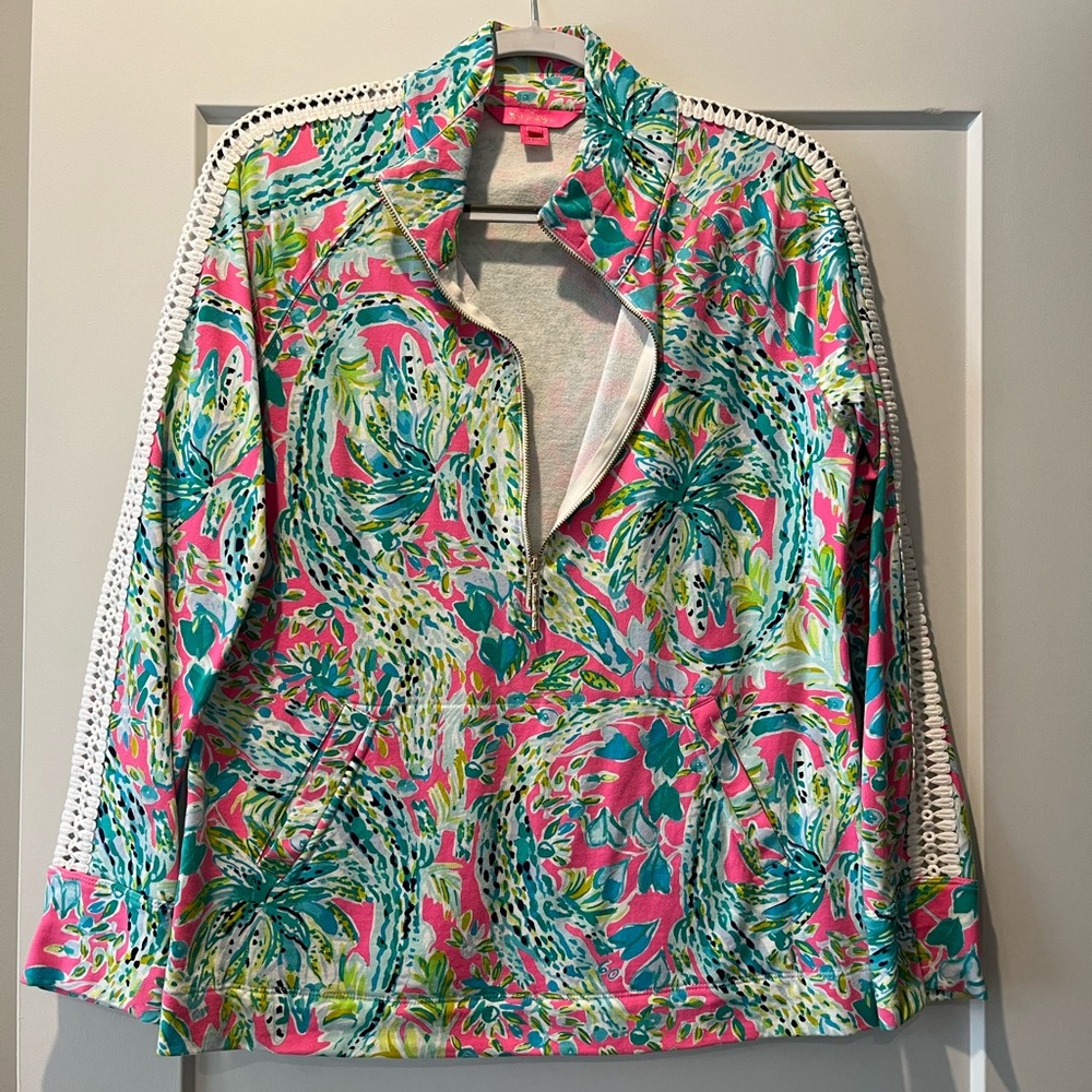 Colorful Tropical Print Pullover
